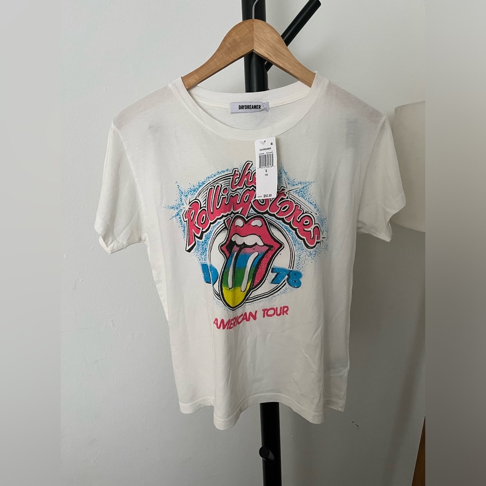 NWT DAYDREAMER Rolling Stones 1978 Solo Tee | Vintage White MSRP $92 Size S - Picture 7 of 11